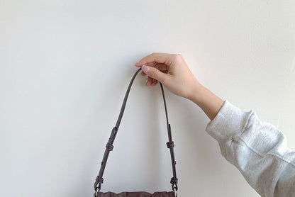 Plain Buckled Nylon Flap Tote Bag