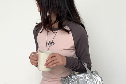 Top Handle Plain Nylon Crossbody Bag