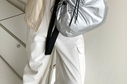 Plain Drawstring Flap Backpack