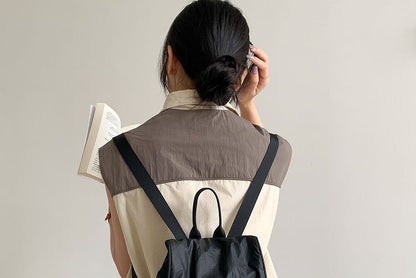 Plain Drawstring Flap Backpack