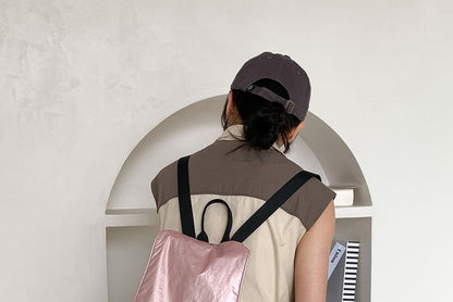 Plain Drawstring Flap Backpack