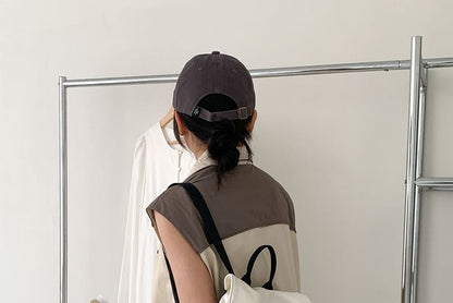 Plain Drawstring Flap Backpack