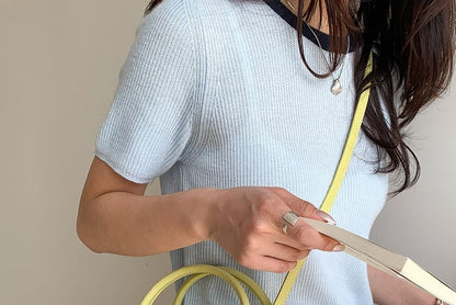 Plain Faux Leather Bowler Bag