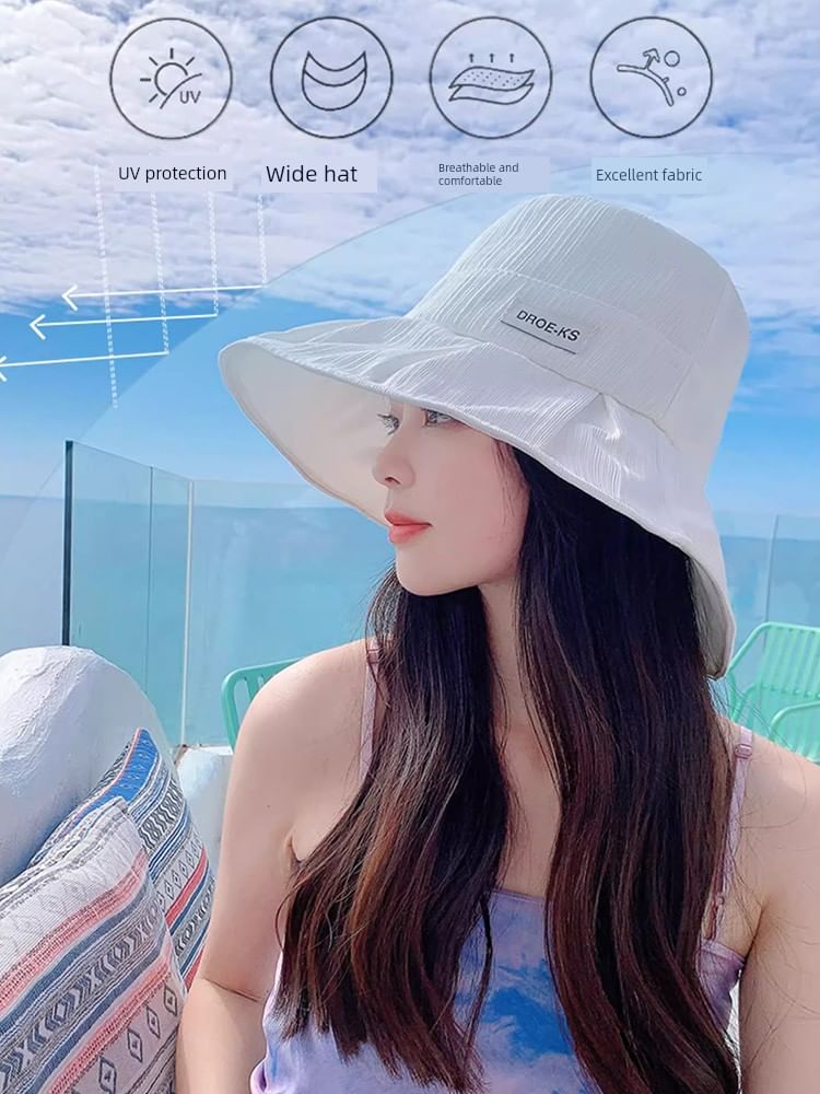 Plain Wide Brim Bucket Hat