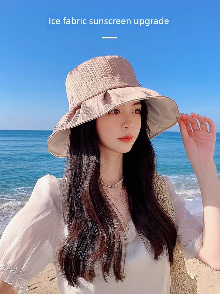 Plain Wide Brim Bucket Hat