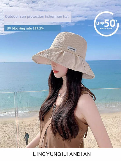 Plain Wide Brim Bucket Hat