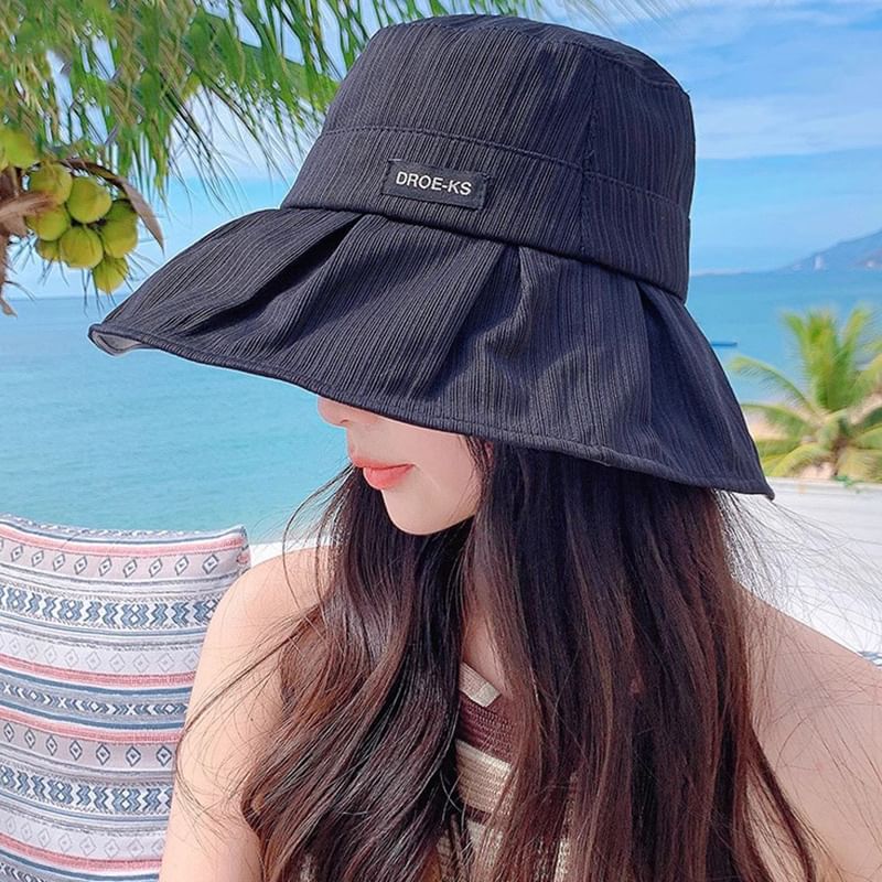 Plain Wide Brim Bucket Hat