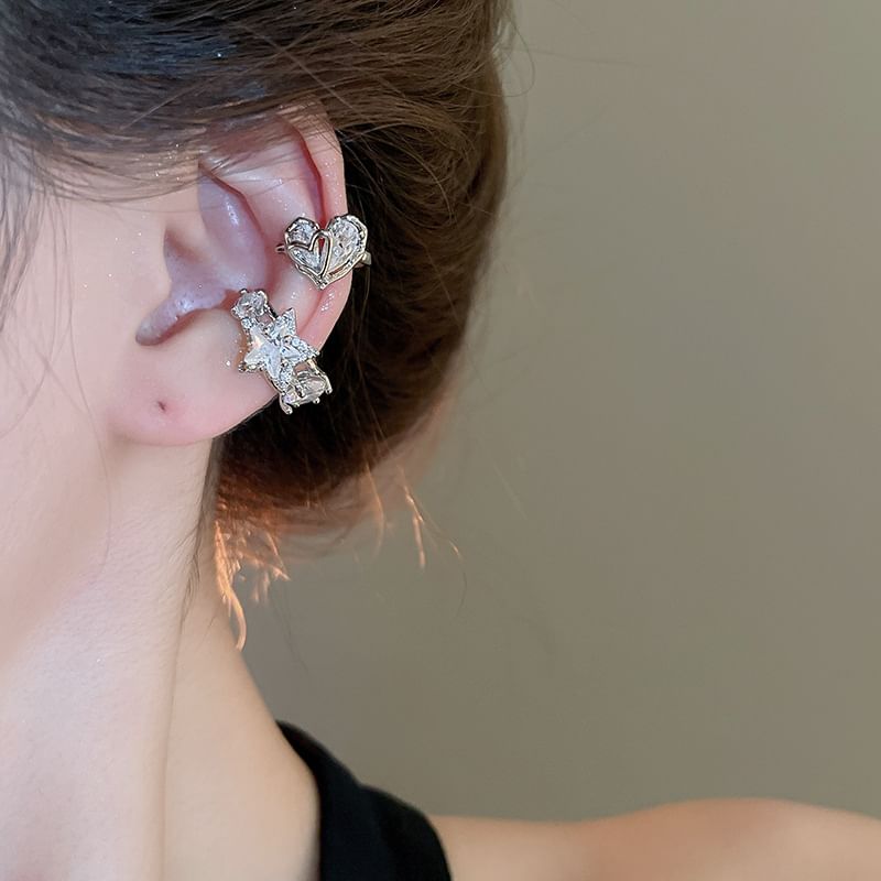 Star / Heart Rhinestone Ear Cuff