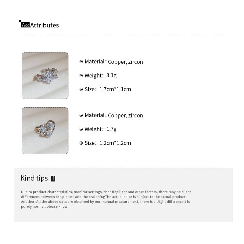 Star / Heart Rhinestone Ear Cuff