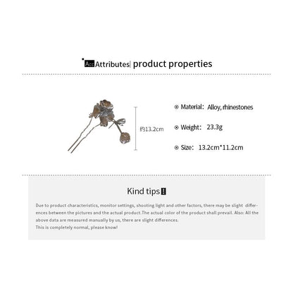 Floral Rhinestone Hair Stick