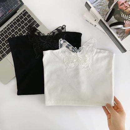 Haut tube avec appliques papillon