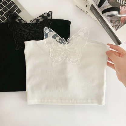 Haut tube avec appliques papillon