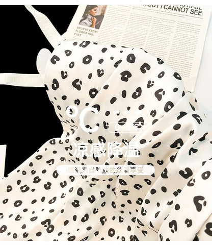 Leopard Nightgown Strap Spaghetti