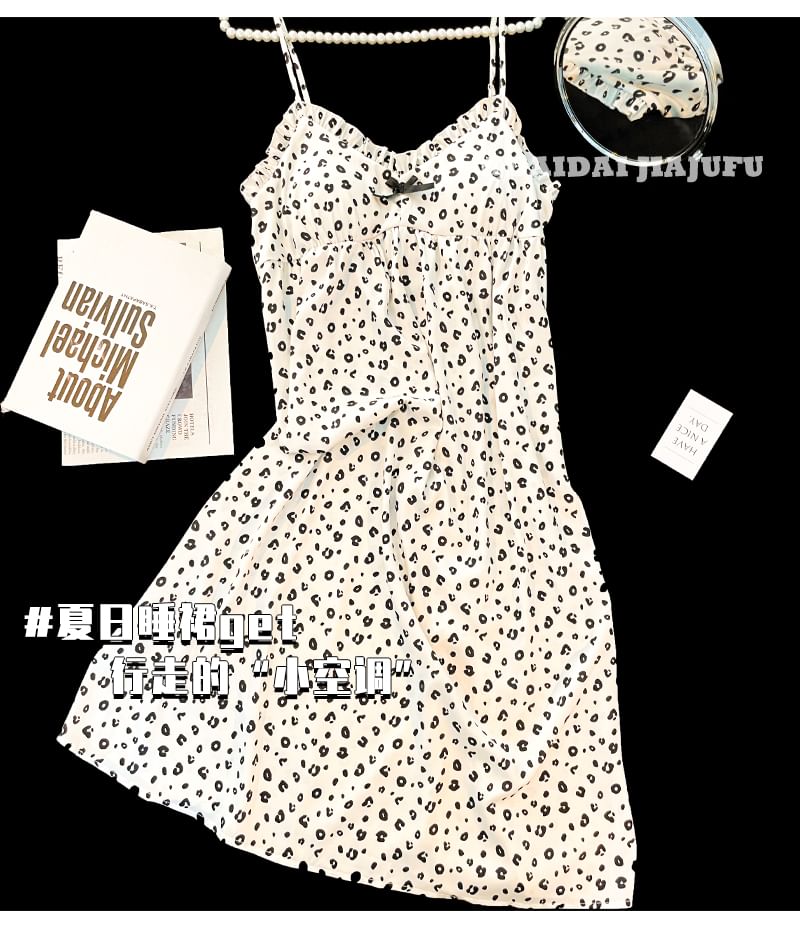 Leopard Nightgown Strap Spaghetti