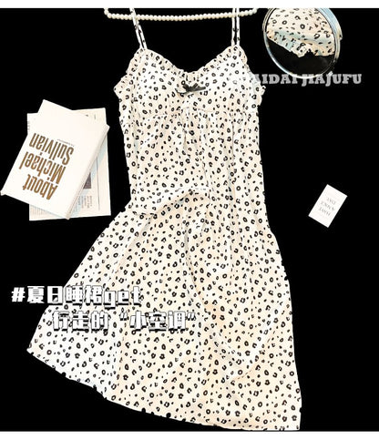 Leopard Nightgown Strap Spaghetti