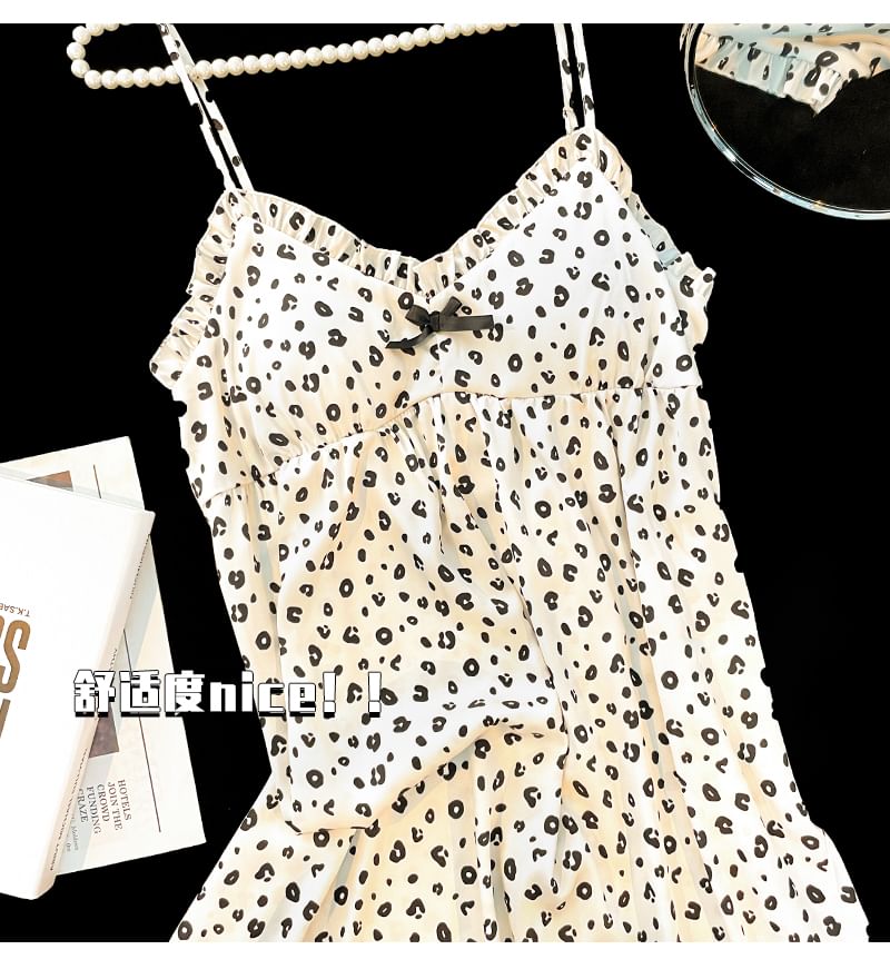 Leopard Nightgown Strap Spaghetti