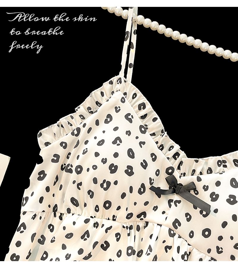 Leopard Nightgown Strap Spaghetti
