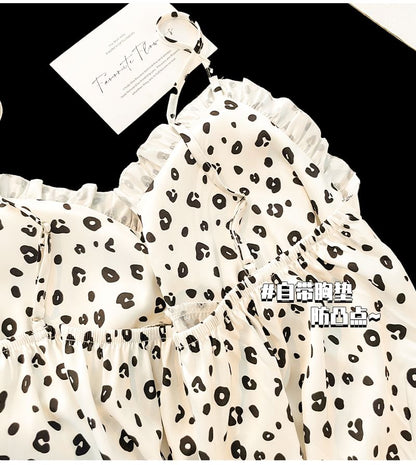 Leopard Nightgown Strap Spaghetti