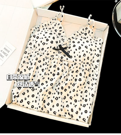 Leopard Nightgown Strap Spaghetti