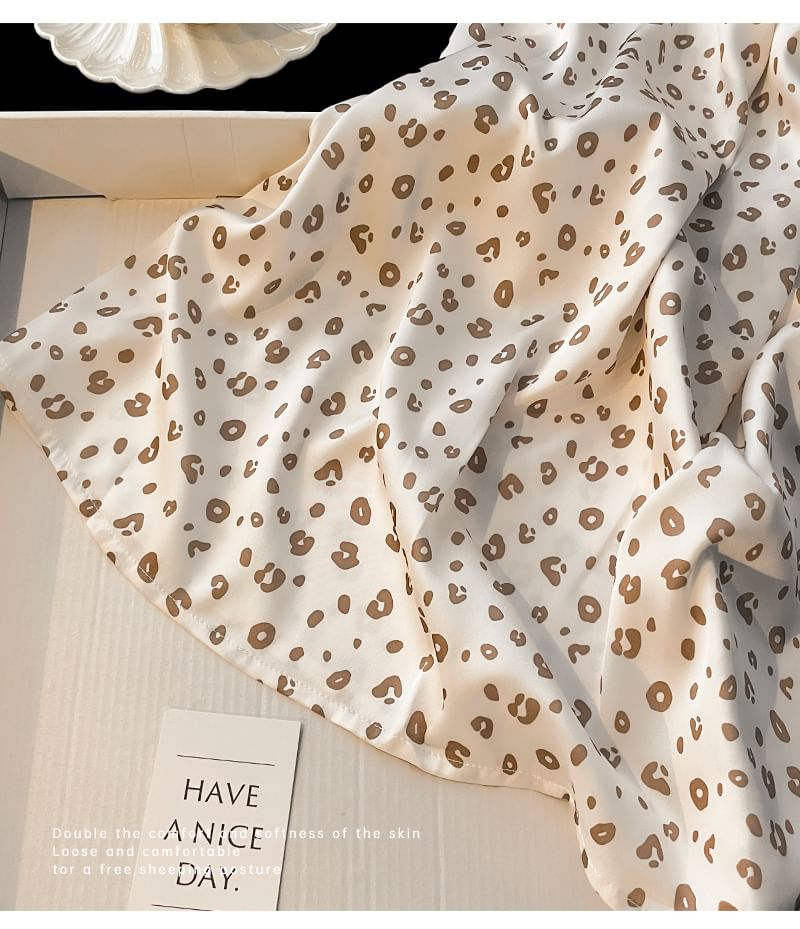 Strap Leopard Spaghetti Nightgown