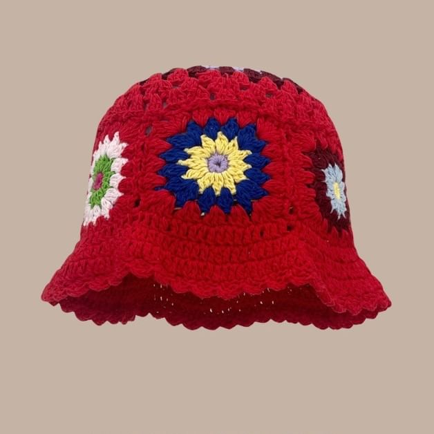 Floral Crochet Cloche Hat