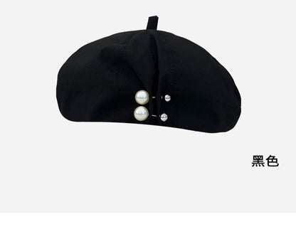 Faux Pearl Pin Beret