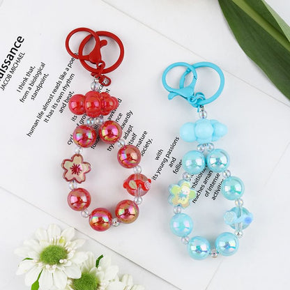 Floral Faux Pearl Keyring