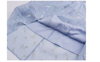 Plus Size Short Sleeve Square Neck Floral Print Midi A-Line Dress