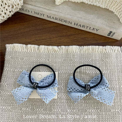 Perforated Plain Bow Hair Clip / Hair Tie