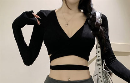 Mid Rise Plain Ruffle Asymmetrical Panel Mini A-Line Skirt