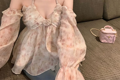 Floral Ruffle Halter Top