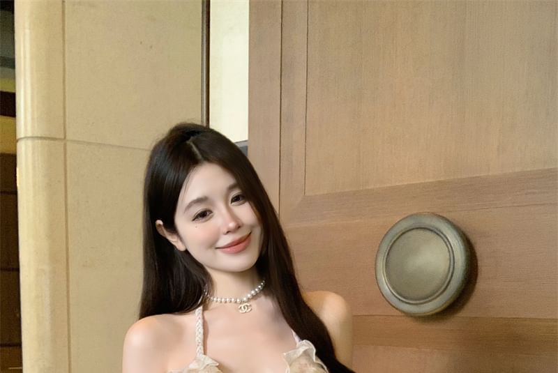 Floral Ruffle Halter Top