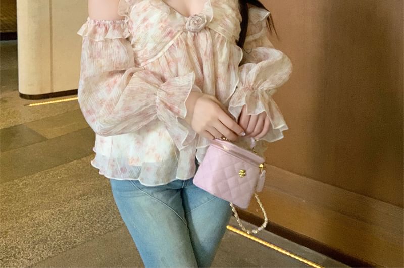 Floral Ruffle Halter Top