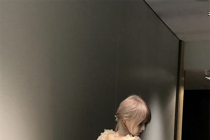 Sleeveless Plain Ruffle Mini A-Line Dress