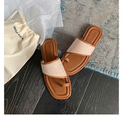 Toe Loop Slide Sandals