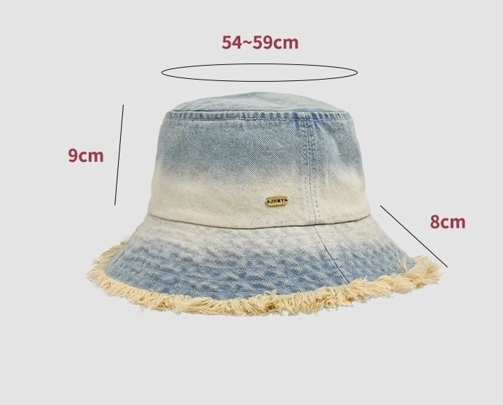 Frayed Hat Edge With Denim Bucket