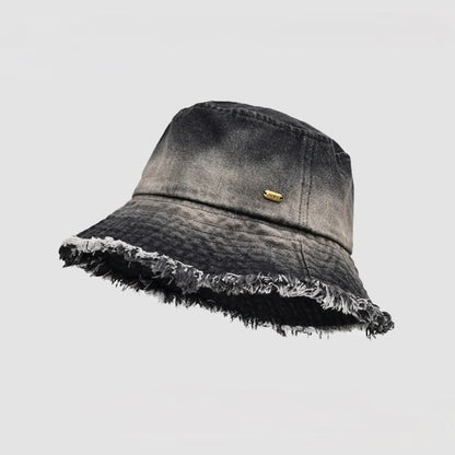 Frayed Hat Edge With Denim Bucket