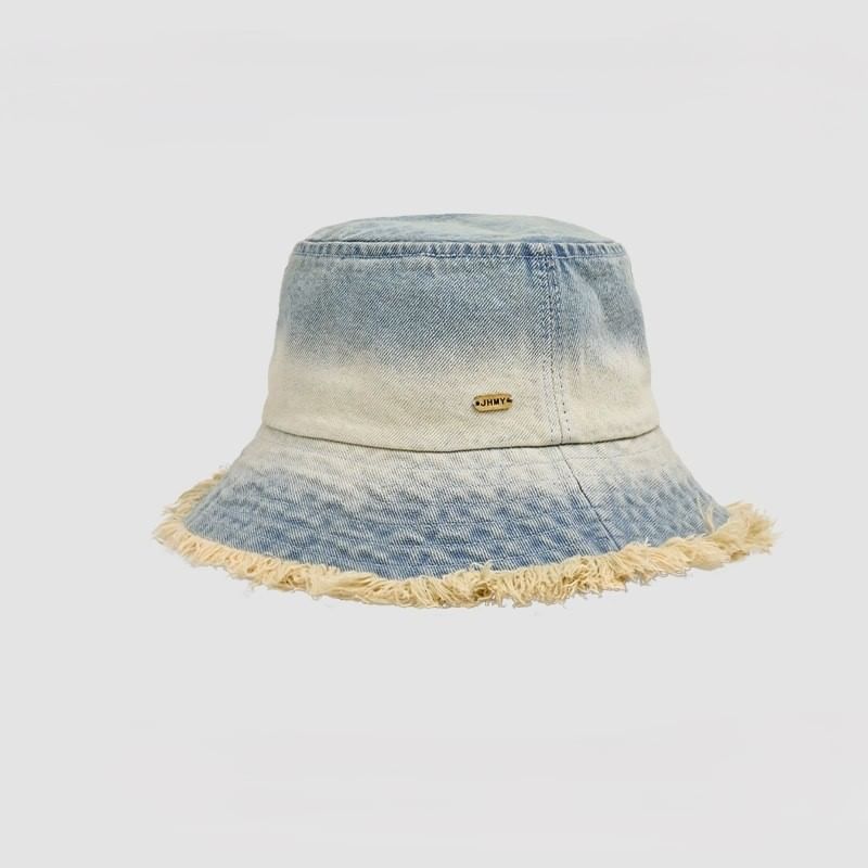 Frayed Hat Edge With Denim Bucket