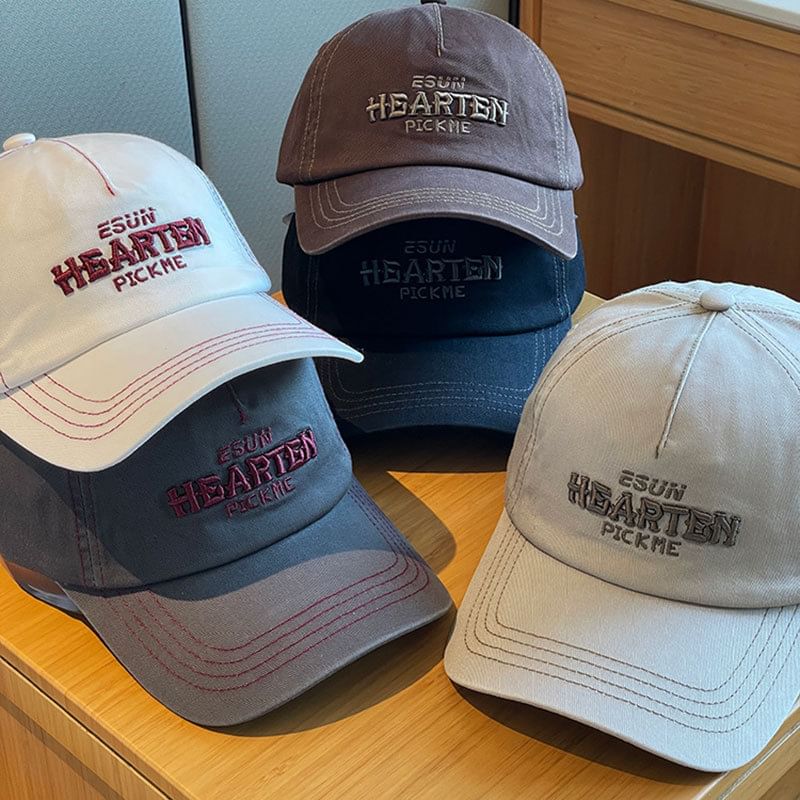 Lettering Baseball Embroidered Cap