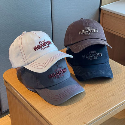 Lettering Baseball Embroidered Cap