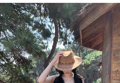 Mini robe à volants avec cordon de serrage et imprimé à bretelles spaghetti