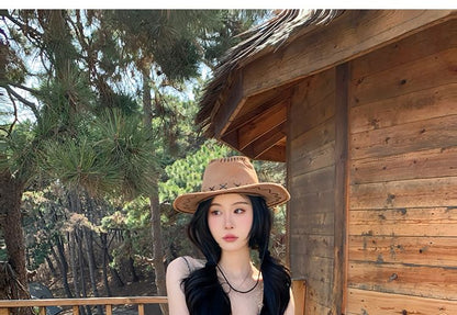 Mini robe à volants avec cordon de serrage et imprimé à bretelles spaghetti