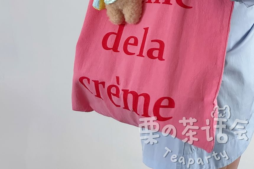 Lettering Canvas Tote Bag / Bag Charm / Set