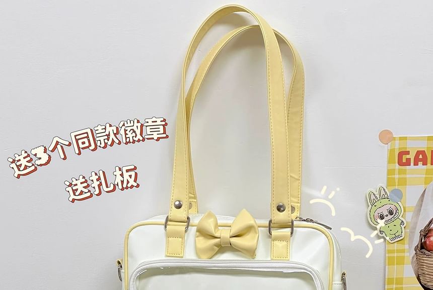 Bow PVC Panel Tote Bag / Bag Charm / Set