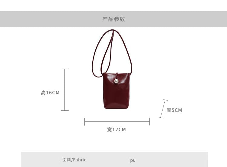 Leather Plain Faux Crossbody Bag