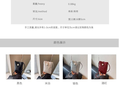 Leather Plain Faux Crossbody Bag