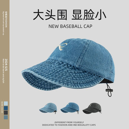 Bow Embroidered Denim Baseball Cap