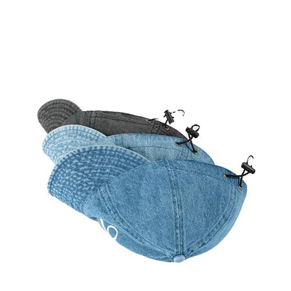 Bow Embroidered Denim Baseball Cap