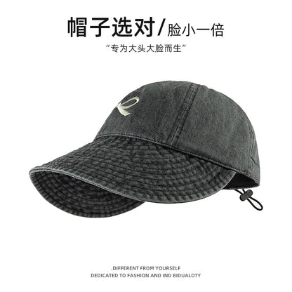 Bow Embroidered Denim Baseball Cap