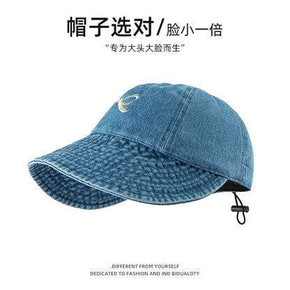 Bow Embroidered Denim Baseball Cap